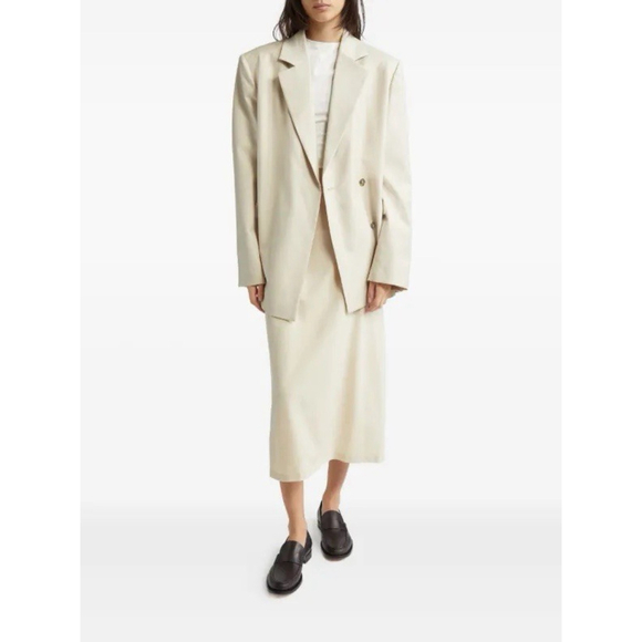 New Loulou De Saison Studio Arlo Double Breasted Blazer Jacket Gold Size 34 Wool - Picture 2 of 12